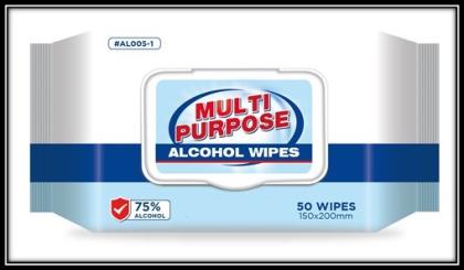 50 Antibacterial Wipes 75% Alcohol