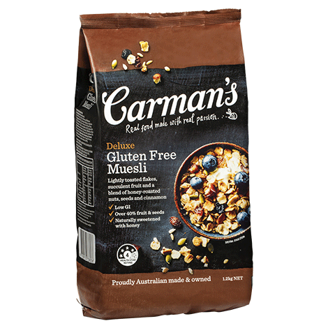 4 X 1.2Kg Carman Muesli Deluxe Fruit Gluten Free
