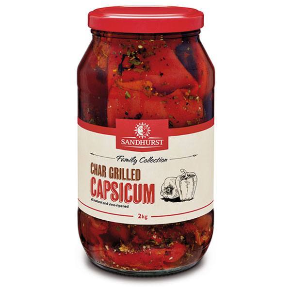 Sandhurst Capsicum Char Grilled In Oil 2 Kg