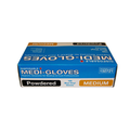 100 Gloves Vinyl Blue Medium Powdered