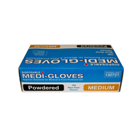 1000 Gloves Vinyl Blue Medium Powdered
