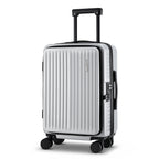 Wanderlite 20" Luggage Suitcase Front Pocket Travel Carry On Dual TSA Silver