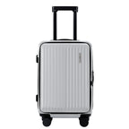 Wanderlite 20" Luggage Suitcase Front Pocket Travel Carry On Dual TSA Silver