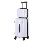 Wanderlite 2pcs Trunk Luggage Suitcase Travel Carry On TSA Lock 12" 20" White