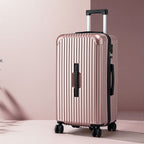 Wanderlite 28" Trunk Luggage Suitcase Travel 5 Wheels Type-C Port TSA Rose Gold
