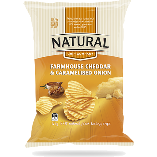Natural Chips Farmhouse Cheddar & Caramelised Onion 12 X 175G