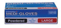 100 Gloves Vinyl Blue Large Powdered