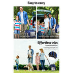 Alfresco 6 Person Picnic Basket Set Bag Wheels Insulated Trolley
