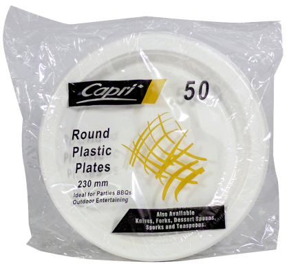 500 Plates Plastic 230Mm 9 Inch Round