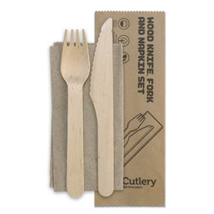 400 Wooden Knife Fork Napkin