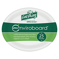 250 Castaway Plates Oval 320Mm Biodegradable 9 Inch