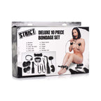 Strict Deluxe 10 Pc Bondage Set Black