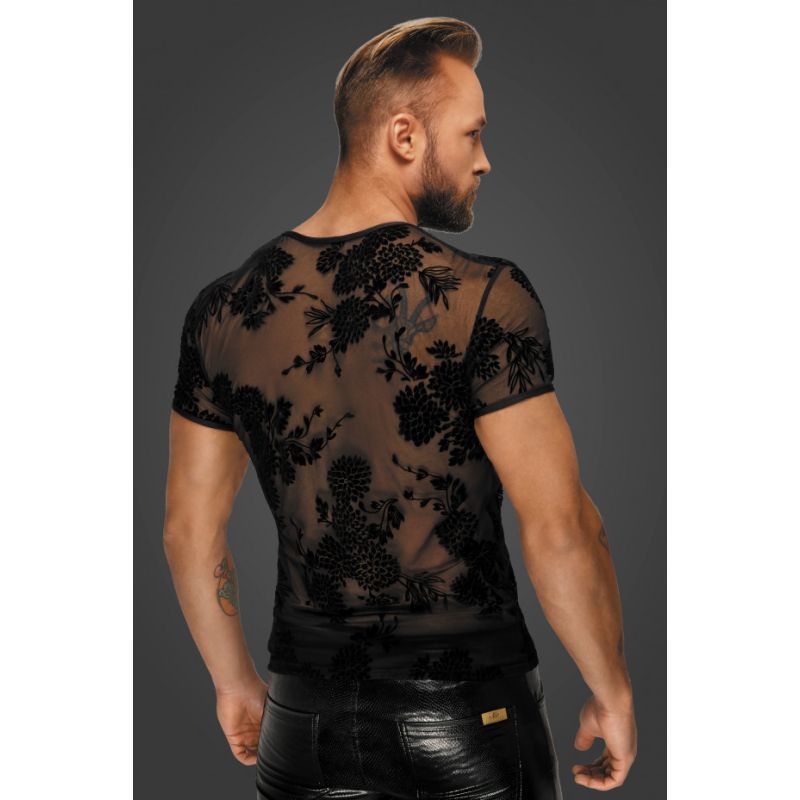 Noir Flock Embroidery T Shirt