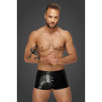 Noir Snake Wetlook Short Shorts - Black - Small
