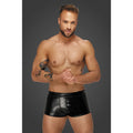 Noir Snake Wetlook Short Shorts - Black - Medium