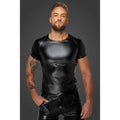 Noir Wetlook T Shirt With Snake Sleeves Black - Black - Extra Large