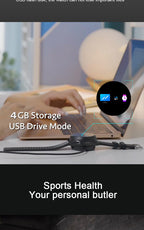 2-in-1 Smartwatch w/Earphones & Charging Dock | 4GB MP3, Health Tracker | Titanium Grey | World’s First Patented