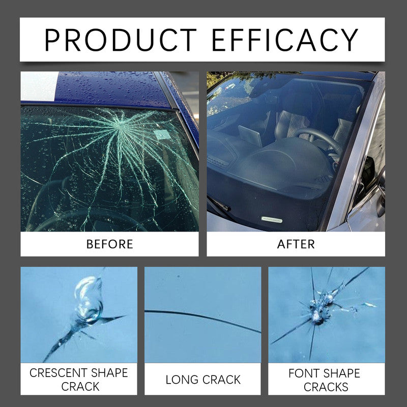 Homonth windshield crack repair kit, car front windshield nano repair liquid set, quickly repairs cracks, clear vision, safe travel
