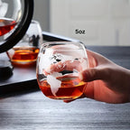 Globe Whiskey Decanter Set Lead-Free Glass Carafe