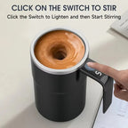 380ML Self-Stirring Electric Coffee Mug Black and White Cup