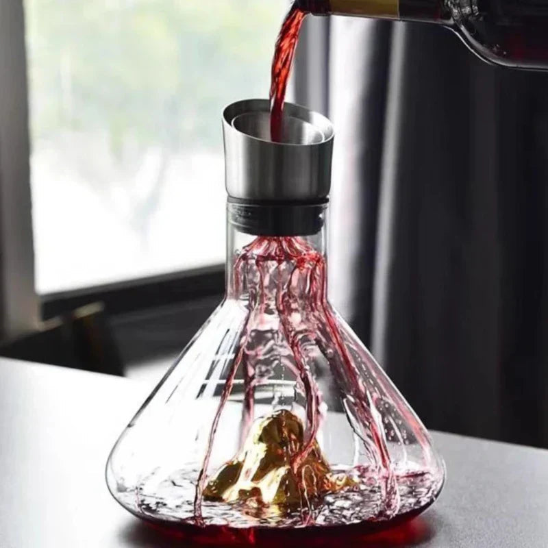 1500ML Iceberg Crystal Decanter Handmade Lead-Free Glass Wine