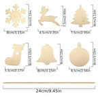 DIY Wooden Christmas Tree Ornaments Craft Set (60pcs)