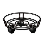 Movable Iron Potted Plant Stand for Home Garden Decoration-Black