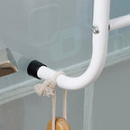 Over The Door Towel Rack Metal Behind Door Hanger for Bathroom Bedroom-White