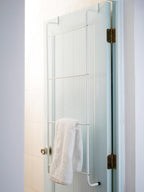 Over The Door Towel Rack Metal Behind Door Hanger for Bathroom Bedroom-White