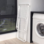 Double Wing Floor Folding Drying Rack For Clothes Quilt Towel-White