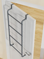 Over The Door Towel Rack Metal Behind Door Hanger for Bathroom Bedroom-Grey