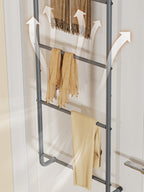 Over The Door Towel Rack Metal Behind Door Hanger for Bathroom Bedroom-Grey