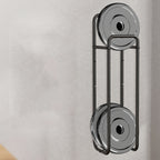 Double-Pole Towel Rack, Wall-Mounted Storage Rack for Bathroom,Black
