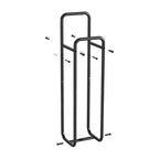Double-Pole Towel Rack, Wall-Mounted Storage Rack for Bathroom,Black