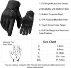 Breathable Mesh Motorcycle Gloves Touchscreen with TPR Palm Pad Hard Knuckle-Back-Medium