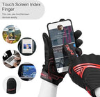 Breathable Mesh Motorcycle Gloves Touchscreen with TPR Palm Pad Hard Knuckle-Red-Small