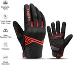 Breathable Mesh Motorcycle Gloves Touchscreen with TPR Palm Pad Hard Knuckle-Red-Large