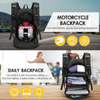 Motorcycle Backpack for Men, Waterproof Helmet Backpack with Reflective, Motorcycle Bag Helmet Bag-Black