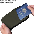 Travel Wallet - RFID Passport Holder, Self Locking Zipper Wear & Tear-Resistant Material, 3 Passport Pockets and 4 Card Slots - HUB Accessories-Blue
