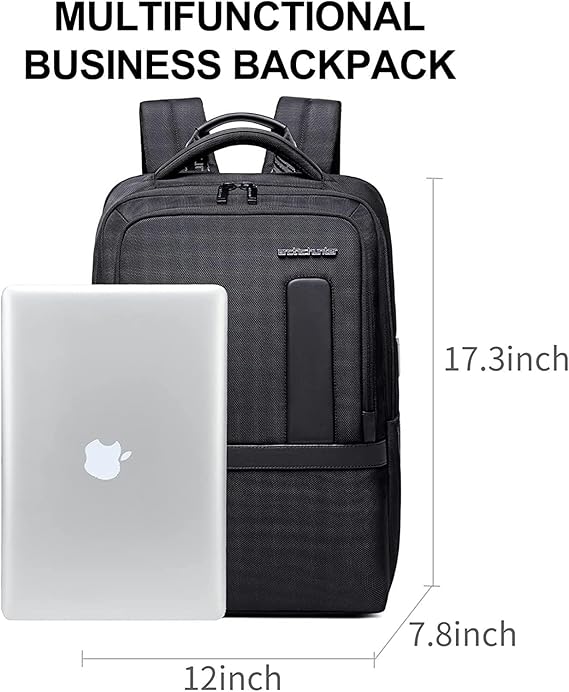 27L Laptop Backpack for Men–USB & Type-C Charging Port, Water-Resistant, Fits 17" Laptop, Expandable, Perfect for Office and Travel-Blue