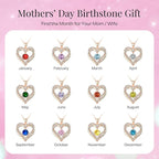 18K Rose Gold Necklaces for Women, 925 Sterling Silver Gifts for Mothers Day, Jewelry for Wife Mom Her Girlfriend, Birthstone Diamond Necklace for Birthday Anniversary, Heart Pendant Jewelry-FEB