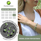 Infinity Love Heart Necklace, Birthstone Necklace for Women, Jewelry for Women with Healing Crystals, Allergy Free Pendant Necklace-08a-August-Peridot Green