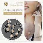 Infinity Love Heart Necklace, Birthstone Necklace for Women, Jewelry for Women with Healing Crystals, Allergy Free Pendant Necklace-14-Power-Golden Yellow Shade