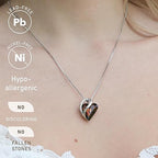 Infinity Love Heart Necklace, Birthstone Necklace for Women, Jewelry for Women with Healing Crystals, Allergy Free Pendant Necklace-15-Stress Relief-Dark Topaz Brown