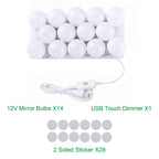 Hollywood LED Vanity Mirror Lights Kit, Dimmable Stick on USB Vanity Lights,Makeup Light Strip for for Bedroom, Dressing Room, Wedding, Party illuminating, CRI>90 (4000K Natural White 14 Bulbs 5V USB)