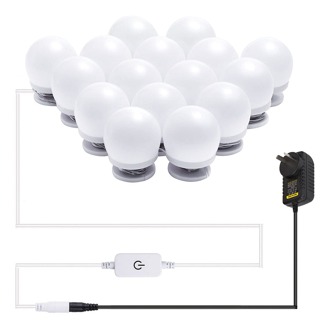 Hollywood Mirror Lights Makeup Vanity Lights, LED Vanity Mirror Lights Kit for Dressing Table, Dimmable and Adapter Plug in, Mirror Not Included (16 Bulbs Natural White)