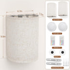 Battery Operated Wall Lights, 2 Pack Boho Decor with Remote Control, RGB Color Rustic Wall Sconces, Fabric Linen Shade Lighting