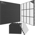 JBER Acoustic Panels  Foam Pyramid 24pcs 30x30x5cm for Soundproof Padding Wall