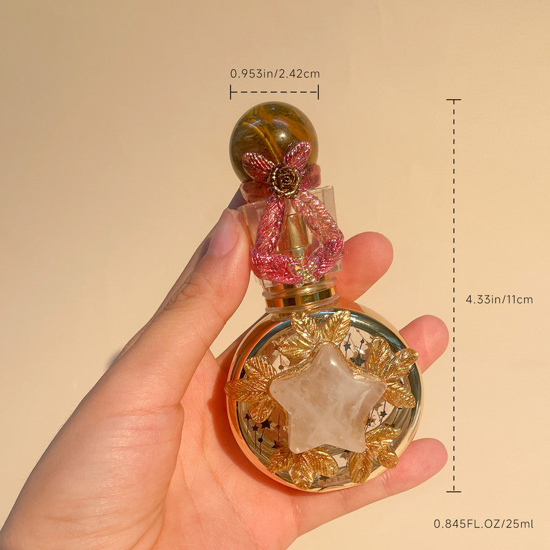Healing natural crystal perfume bottle(25ml)-aventurine strawberry quartz