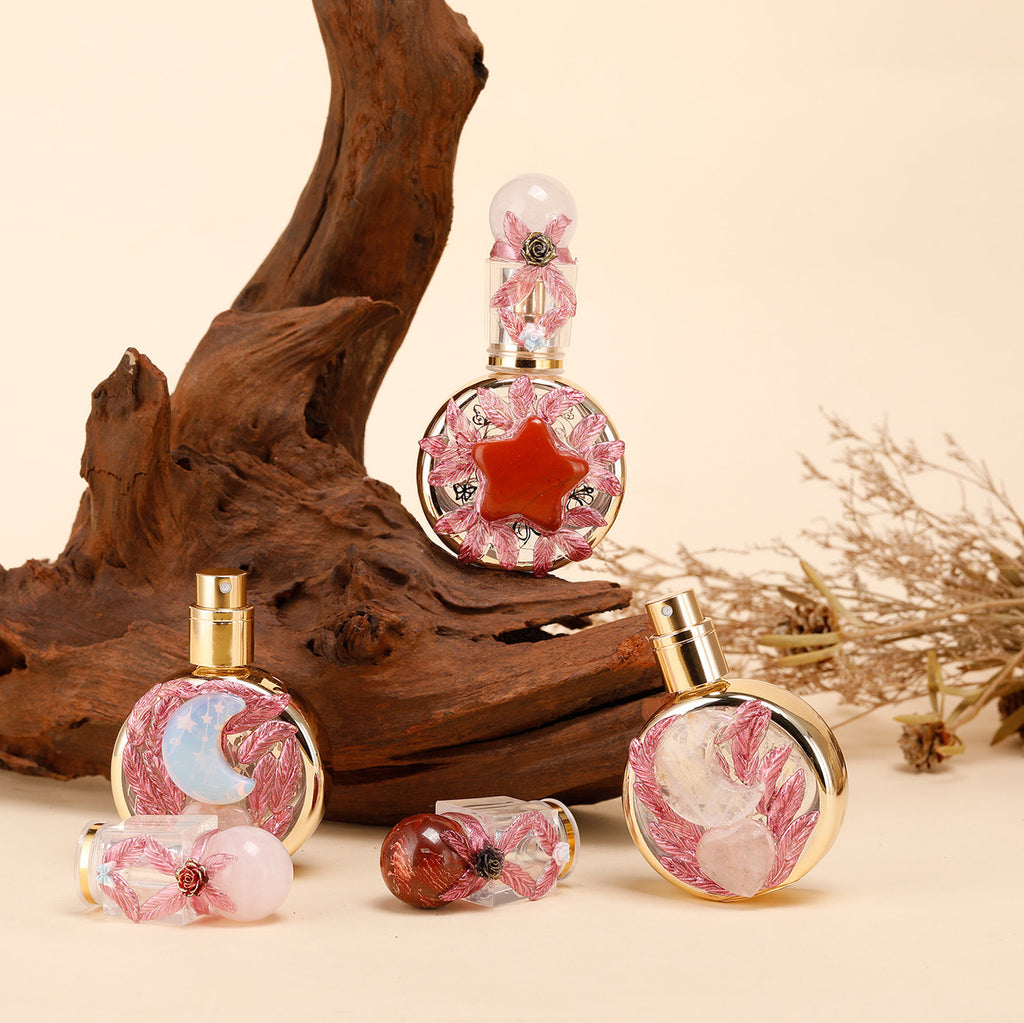 Healing natural crystal perfume bottle(25ml)-rose quartz agate